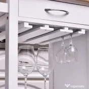Carucior de bucatarie HOMCOM, dulap cu 2 sertare si roti | Aosom Romania 