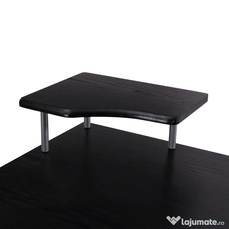 HOMCOM Birou Modern pentru Computer cu Sertare, Rafturi și Suport Detașabil pentru Tastatură, 152x60x88 cm, Negru | Aosom Romania