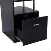 HOMCOM Masa de Birou pentru Calculator, Moderna, Masa de Birou PC cu Etajera Culisanta pentru Tastatura, 152 x 60 x 88 cm, Neagra 