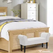 HOMCOM Bancă de Capăt de Pat cu Cotiere Rulate, Bancă Căptușită pentru Dormitor, 102x36x51 cm, Alb | Aosom Romania 