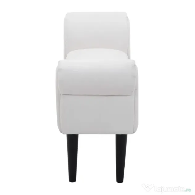 HOMCOM Bancă de Capăt de Pat cu Cotiere Rulate, Bancă Căptușită pentru Dormitor, 102x36x51 cm, Alb | Aosom Romania