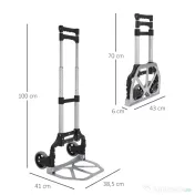 Homcom Carucior Pliabil Transport – Aluminiu, Capacitate 70 kg 