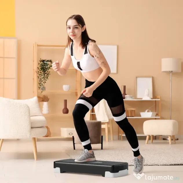 HOMCOM stepper pentru fitness si aerobic, 68x29cm, negru | Aosom Romania