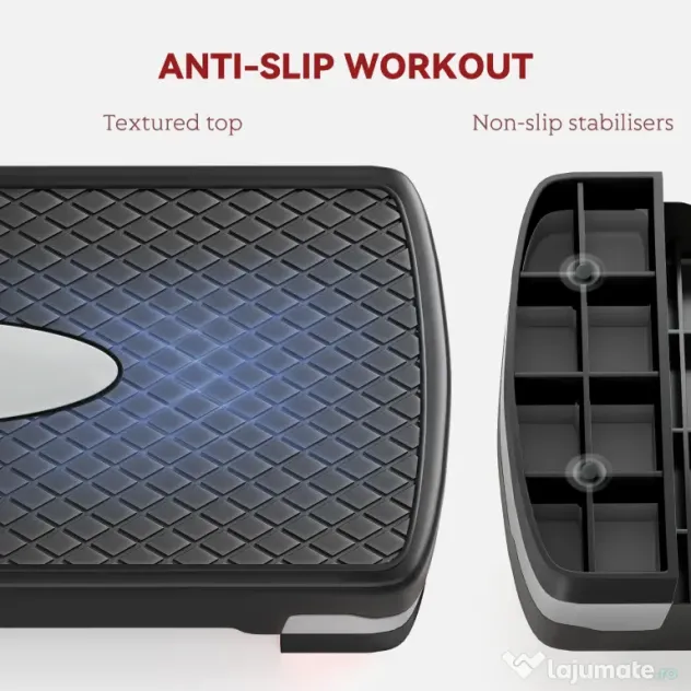 HOMCOM stepper pentru fitness si aerobic, 68x29cm, negru | Aosom Romania