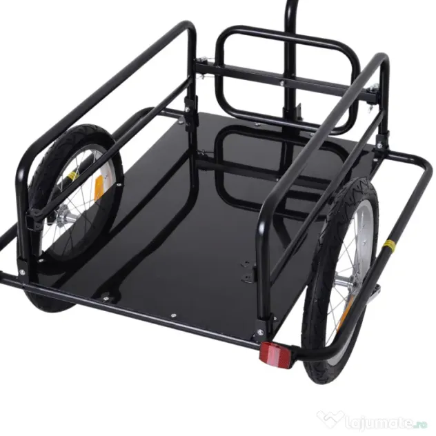 Homcom Remorca Bicicleta 156×72×82 cm – Carut Negru cu Spatiu Generos