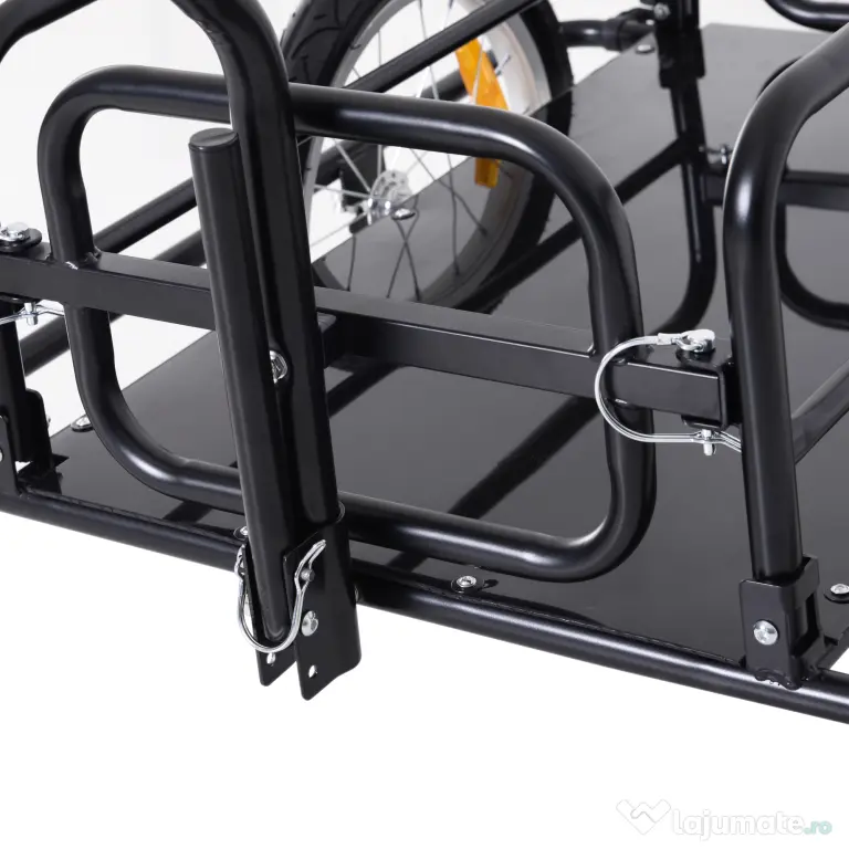 Homcom Remorca Bicicleta 156×72×82 cm – Carut Negru cu Spatiu Generos
