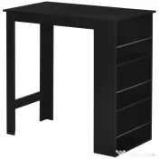 HOMCOM masa de bucatarie, 3 rafturi, 112x57x106cm, negru 
