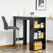 HOMCOM masa de bucatarie, 3 rafturi, 112x57x106cm, negru 