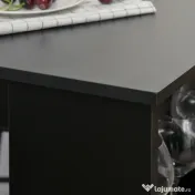 HOMCOM masa de bucatarie, 3 rafturi, 112x57x106cm, negru 