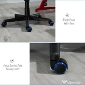 Vinsetto Scaun de Birou Rotativ din Piele Ecologică cu Roți Negru și Albastru 62x59x105-117 cm | Aosom Romania 