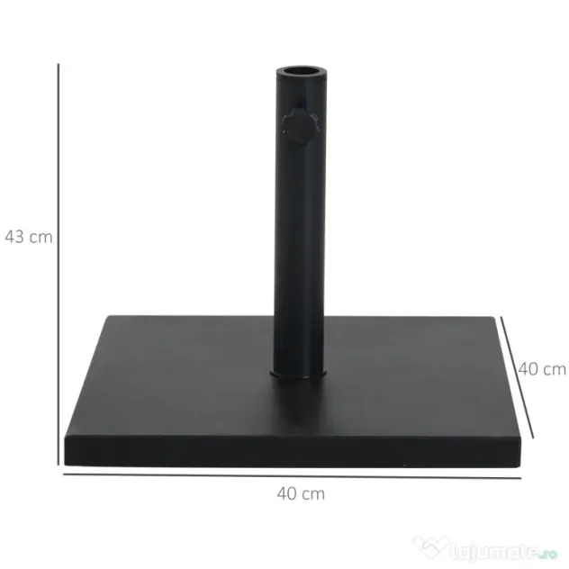 Outsunny Bază Umbrelă 13.3kg, Ciment, Postament Lucios pentru Umbrelă Grădină, Negru | Aosom Romania