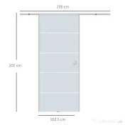 HOMCOM usa glisanta cu sina, din sticla, 90x205x0.8 cm 