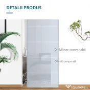 HOMCOM usa glisanta cu sina, din sticla, 90x205x0.8 cm 