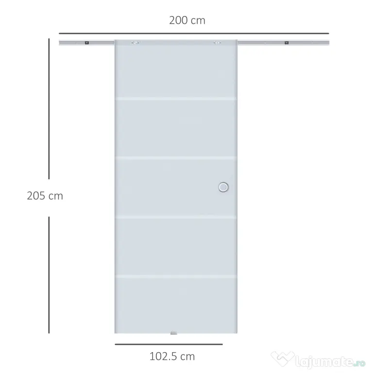 HOMCOM usa glisanta sticla cu sina,90x205x0.8 cm | Aosom Romania