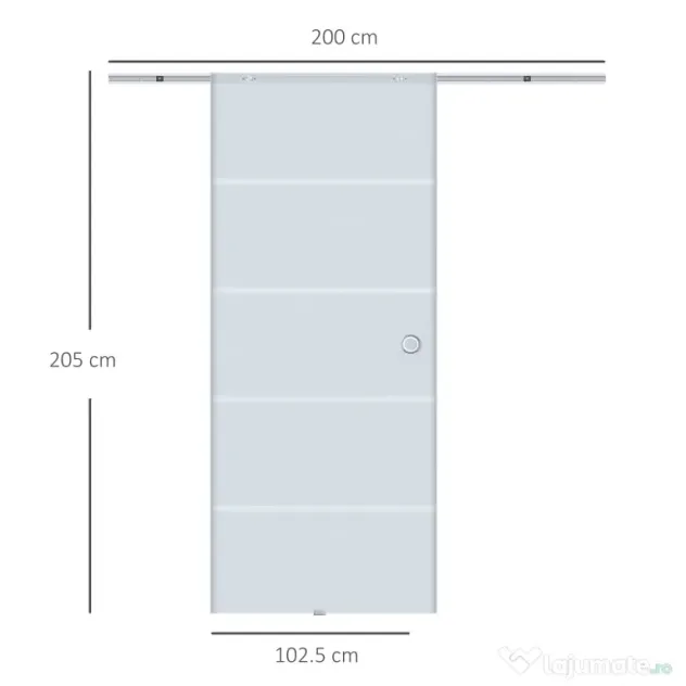 HOMCOM usa glisanta sticla cu sina,90x205x0.8 cm | Aosom Romania