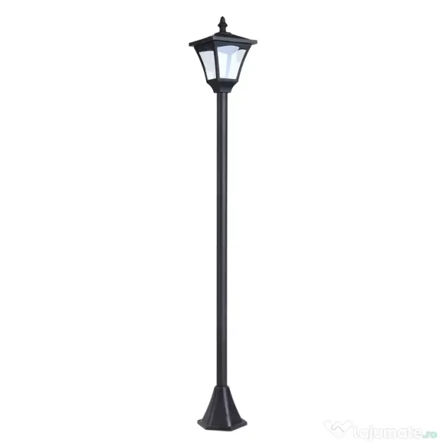 Outsunny Felinar de Gradina Led Panouri Solare, Negru, 120cm