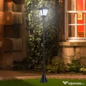 Outsunny Felinar de Gradina Led Panouri Solare, Negru, 120cm 