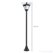 Outsunny Felinar de Gradina Led Panouri Solare, Negru, 120cm 