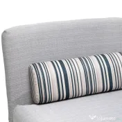 Fotoliu pat extensibil HOMCOM din Fier și Bumbac cu Pernă cu Dungi, Gri 75x70x75cm | Aosom Romania
