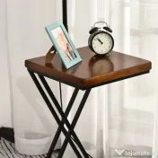 HOMCOM Lampă de Podea Modernă cu Înăcarcător Wireless, Abajur Reglabil și Etajeră Suplimentară, 36x36x165 cm, Negru | Aosom Romania 