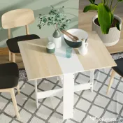 HOMCOM masa de pranz moderna, stejar alb, 103x76x73.5cm 