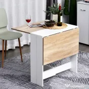 HOMCOM masa de pranz moderna, stejar alb, 103x76x73.5cm 