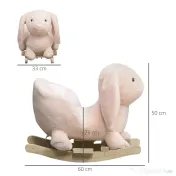 HOMCOM Balansoar iepuras pentru copii, 60x33x50cm
