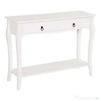 HOMCOM Consolă pentru Hol cu Raft Depozitare și Design Modern, 100x33x75 cm, Alb | Aosom Romania