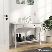HOMCOM Consolă pentru Hol cu Raft Depozitare și Design Modern, 100x33x75 cm, Alb