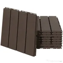 Outsunny Set gresie pentru Terasa 30x30x2cm, 0.81 mq, Maro