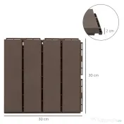 Outsunny Set gresie pentru Terasa 30x30x2cm, 0.81 mq, Maro 