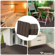 Outsunny Set gresie pentru Terasa 30x30x2cm, 0.81 mq, Maro 