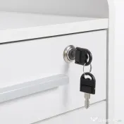 HOMCOM Comodă Mobilă de Birou pentru Arhivare, 3 Sertare, Compartimente Deschise și 5 Rotițe, Alb