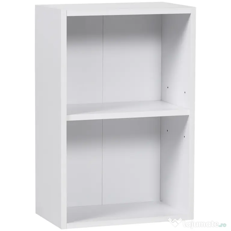 HOMCOM biblioteca din lemn, cu raft, 40x24x61 cm, alba