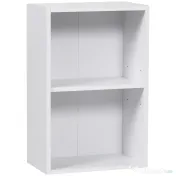 HOMCOM biblioteca din lemn, cu raft, 40x24x61 cm, alba 