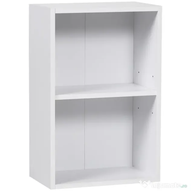 HOMCOM biblioteca din lemn, cu raft, 40x24x61 cm, alba