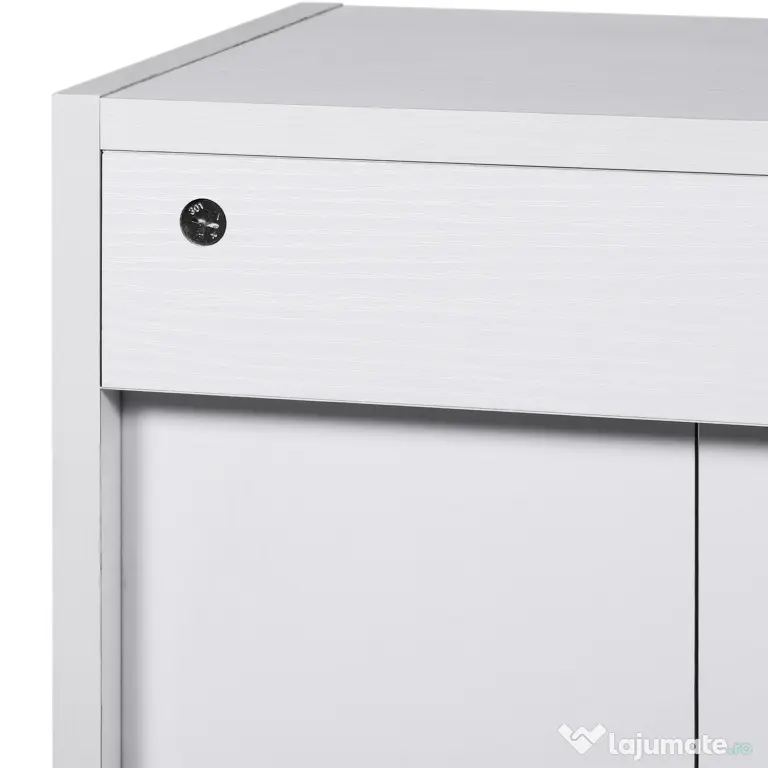 HOMCOM biblioteca din lemn, cu raft, 40x24x61 cm, alba