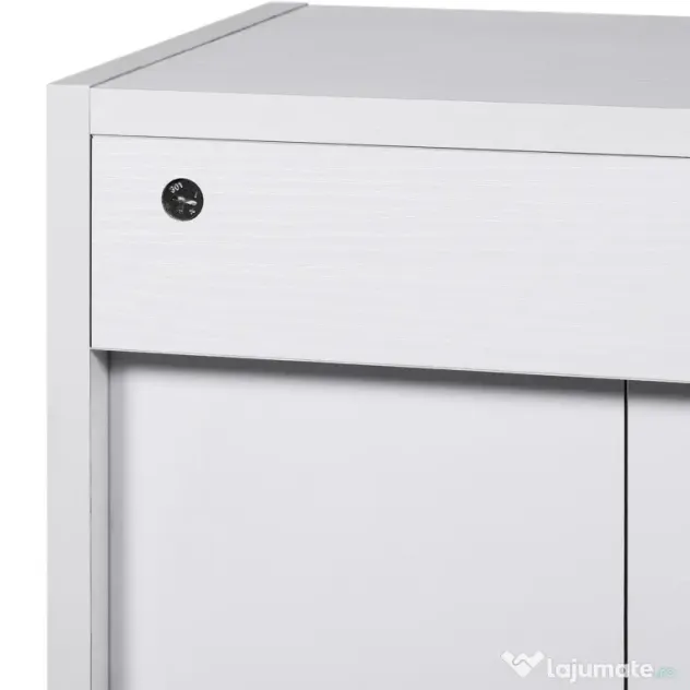 HOMCOM biblioteca din lemn, cu raft, 40x24x61 cm, alba