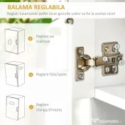 HOMCOM Bufet Înalt de Bucătărie cu Raft pentru Cuptor, Sertar, Uși de Sticlă și Rafturi Reglabile, 80x48x170 cm, Alb | Aosom Romania