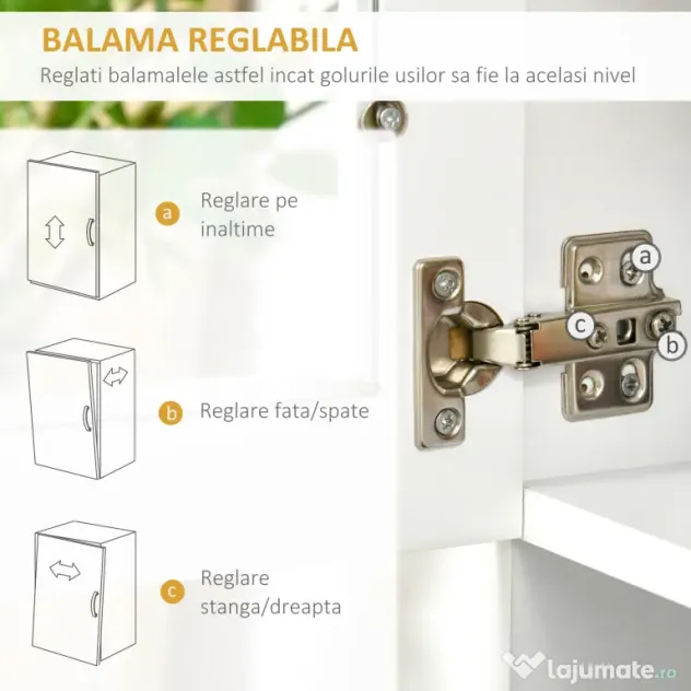 HOMCOM Bufet Înalt de Bucătărie cu Raft pentru Cuptor, Sertar, Uși de Sticlă și Rafturi Reglabile, 80x48x170 cm, Alb | Aosom Romania