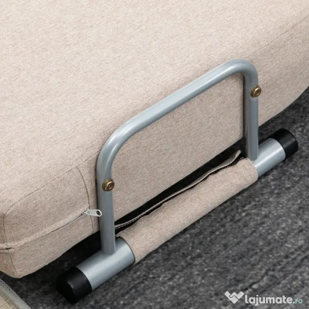 HOMCOM Canapea Extensibilă cu 2 Locuri, Spătar Reglabil și 4 Perne Tapițate, 102x82x81 cm, Bej | Aosom Romania
