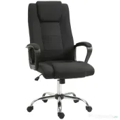 Vinsetto Scaun de Birou Ergonomic, Basculant și Căptușit, cu Înălțime Reglabilă, 62 x 76 x 110-119 cm, Negru 