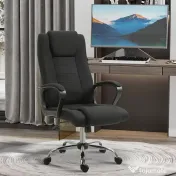 Vinsetto Scaun de Birou Ergonomic, Basculant și Căptușit, cu Înălțime Reglabilă, 62 x 76 x 110-119 cm, Negru 