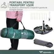 Outsunny Cort pentru Camping pentru 2 Persoane, Cort pentru Exterior Automatic Pop Up cu Copertina, Buzunare Interioare si Covoras, 205x195x135cm