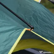 Outsunny Cort pentru Camping pentru 2 Persoane, Cort pentru Exterior Automatic Pop Up cu Copertina, Buzunare Interioare si Covoras, 205x195x135cm