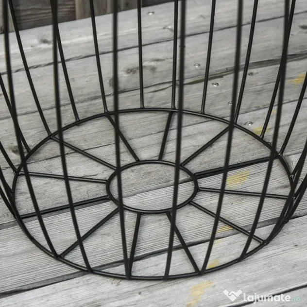 Outsunny Set 3 Masute de Gradina Stil Industrial Stivuibile din Metal Negru | Aosom Romania