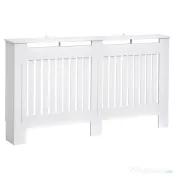 HOMCOM Husă pentru Calorifer din Lamele MDF, 152x19x81 cm, Alb | Aosom Romania