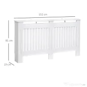 HOMCOM Husă pentru Calorifer din Lamele MDF, 152x19x81 cm, Alb | Aosom Romania