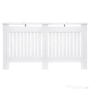 HOMCOM Husă pentru Calorifer din Lamele MDF, 152x19x81 cm, Alb | Aosom Romania