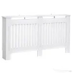 Homcom Masca Calorifer Lemn Alb – 152×19×81 cm cu Grilaj Elegant